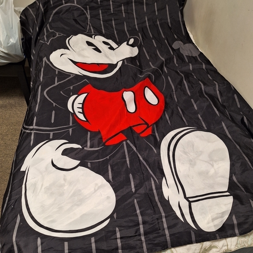 This is a Disney shower curtain featuring Mickey Mouse. Great condition